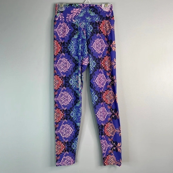 LIQUIDO Printed Yoga Leggings Purple Zen Mid-Rise Crop 7/8 Length Size Medium - Picture 8 of 8